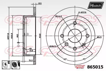 Тормозной диск MAXTECH 865015.6060