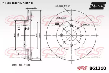 Тормозной диск MAXTECH 861310.0000