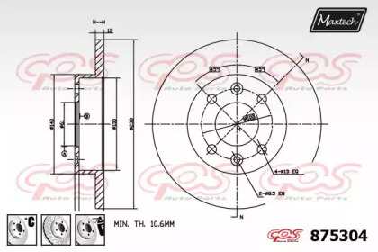 Тормозной диск MAXTECH 875304.6980