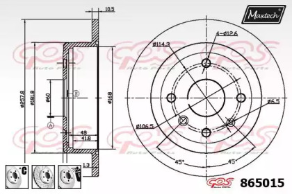 Тормозной диск MAXTECH 865015.6880