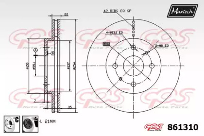 Тормозной диск MAXTECH 861310.6060