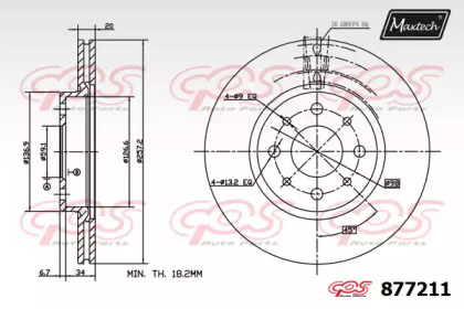 Тормозной диск MAXTECH 877211.0000