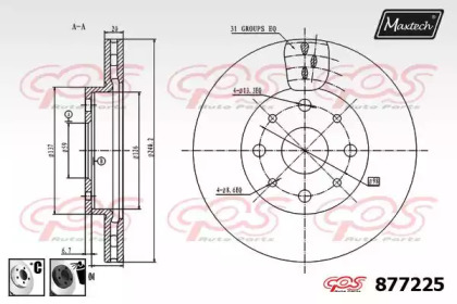 Тормозной диск MAXTECH 877225.6060