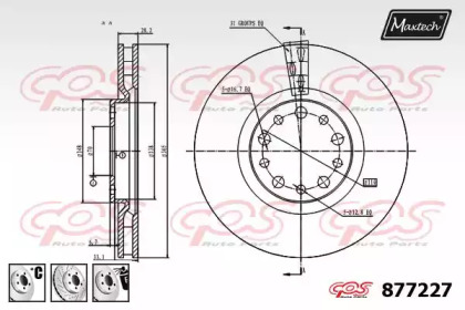 Тормозной диск MAXTECH 877227.6980