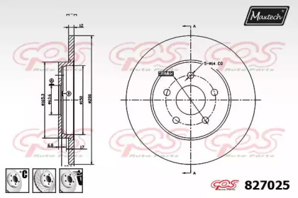 Тормозной диск MAXTECH 827025.6880