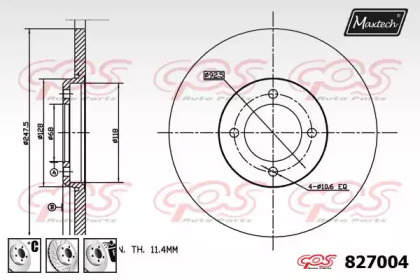 Тормозной диск MAXTECH 827004.6980