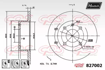 Тормозной диск MAXTECH 827002.6980