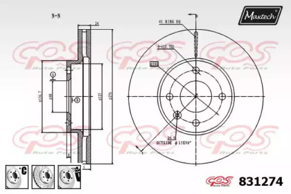 Тормозной диск MAXTECH 831274.6980