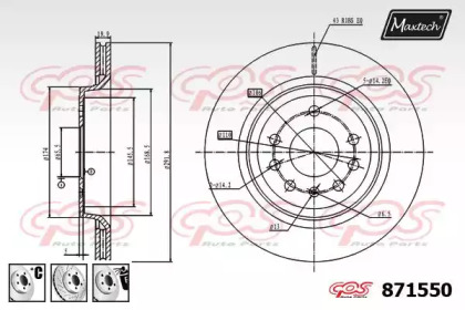 Тормозной диск MAXTECH 871550.6980