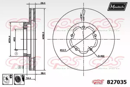 Тормозной диск MAXTECH 827035.6060