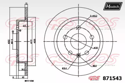 Тормозной диск MAXTECH 871543.0000