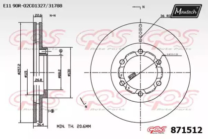 Тормозной диск MAXTECH 871512.0000