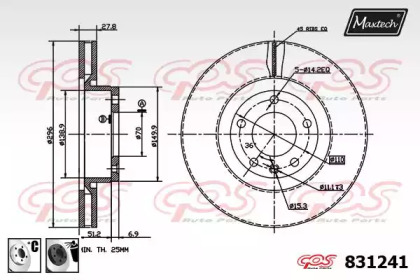 Тормозной диск MAXTECH 831241.6060