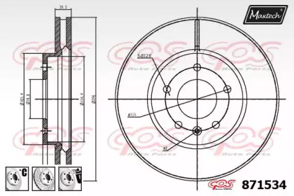 Тормозной диск MAXTECH 871534.6980