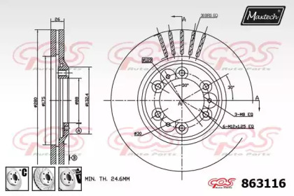 Тормозной диск MAXTECH 863116.6880