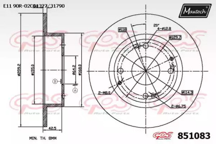 Тормозной диск MAXTECH 851083.0000