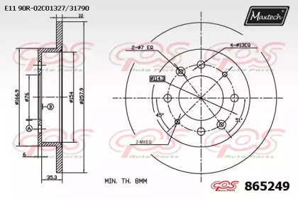 Тормозной диск MAXTECH 865249.0000