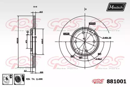 Тормозной диск MAXTECH 881001.6060