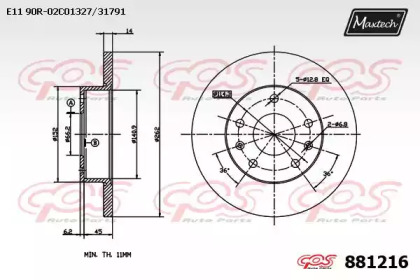 Тормозной диск MAXTECH 881216.0000