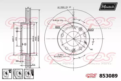 Тормозной диск MAXTECH 853089.6980