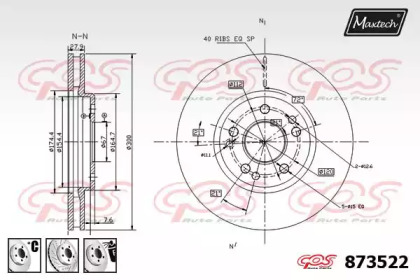 Тормозной диск MAXTECH 873522.6980