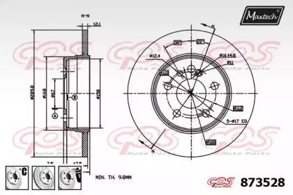 Тормозной диск MAXTECH 873528.6980