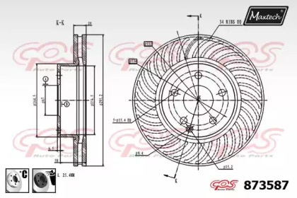 Тормозной диск MAXTECH 873587.6060