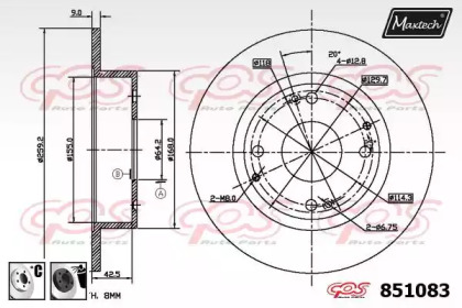 Тормозной диск MAXTECH 851083.6060