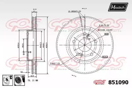 Тормозной диск MAXTECH 851090.6060