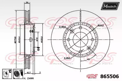 Тормозной диск MAXTECH 865506.6060