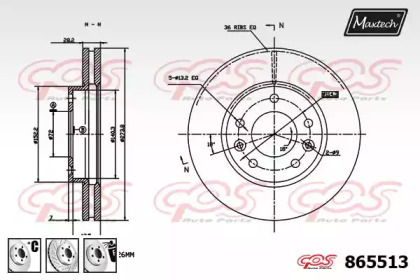 Тормозной диск MAXTECH 865513.6980