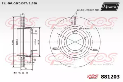 Тормозной диск MAXTECH 881203.0000