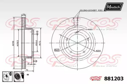 Тормозной диск MAXTECH 881203.6060