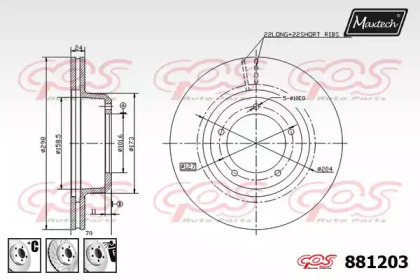 Тормозной диск MAXTECH 881203.6880