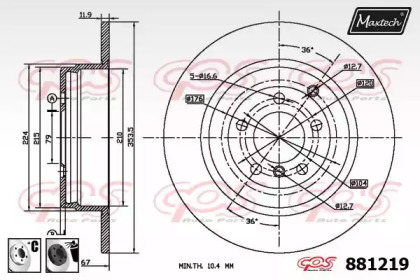 Тормозной диск MAXTECH 881219.6060