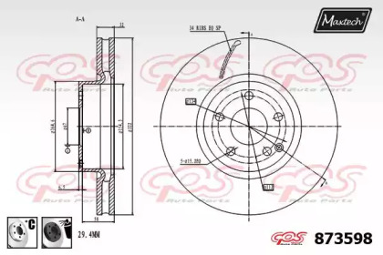 Тормозной диск MAXTECH 873598.6060