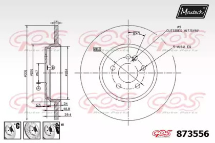 Тормозной диск MAXTECH 873556.6980