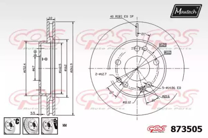 Тормозной диск MAXTECH 873505.6980