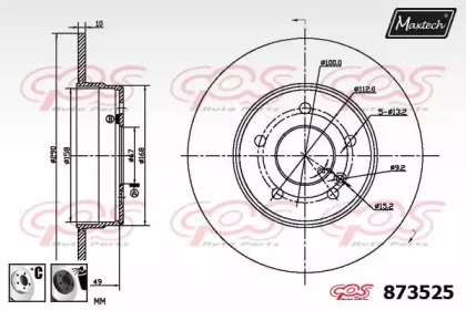 Тормозной диск MAXTECH 873525.6060