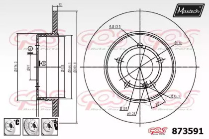 Тормозной диск MAXTECH 873591.6980