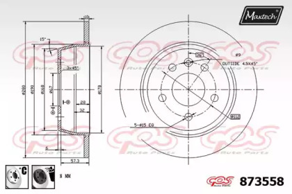 Тормозной диск MAXTECH 873558.6060