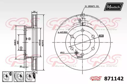 Тормозной диск MAXTECH 871142.6880