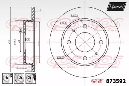 Тормозной диск MAXTECH 873592.6980