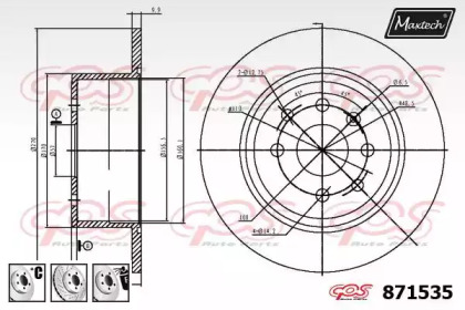 Тормозной диск MAXTECH 871535.6980