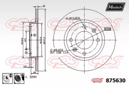 Тормозной диск MAXTECH 875630.6060