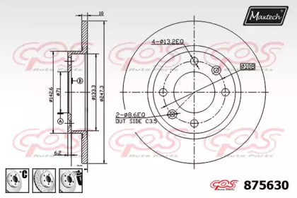 Тормозной диск MAXTECH 875630.6980