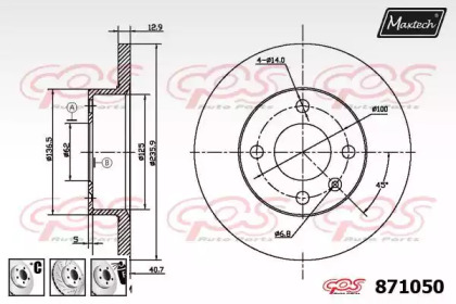 Тормозной диск MAXTECH 871050.6880