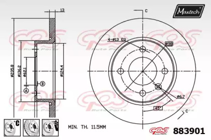 Тормозной диск MAXTECH 883901.6880