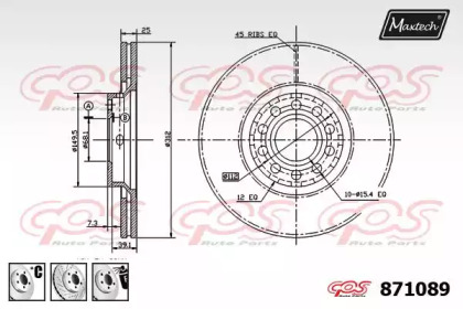 Тормозной диск MAXTECH 871089.6980