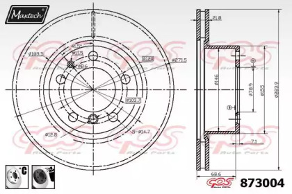 Тормозной диск MAXTECH 873004.6060